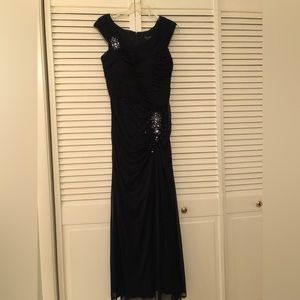 Xscape Long Navy Blue Dress